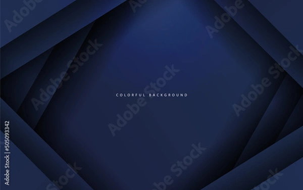 Fototapeta Abstract navy blue geometric shape papercut background