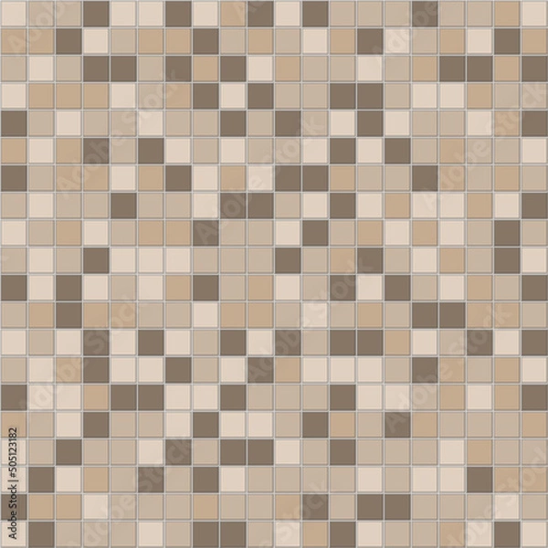 Fototapeta Vector graphic of ceramic floor and wall tiles. Geometric mosaic texture. Square tiles seamless pattern. mosaic bathroom or kitchen tile wall. Ceramic tiled floor or swimming pool. vector eps10.
