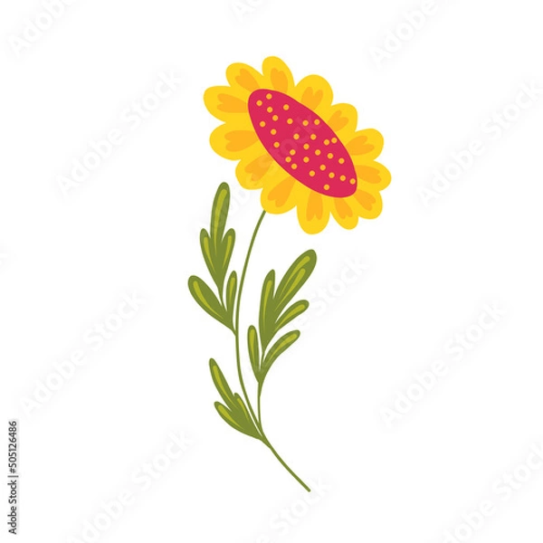 Fototapeta Abstract stylized vector flower. Modern floral illustration, botanical clipart.