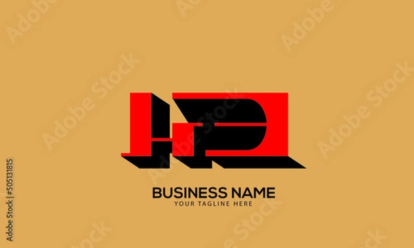 Obraz Alphabet HP or PH 3D design monogram vector logo template