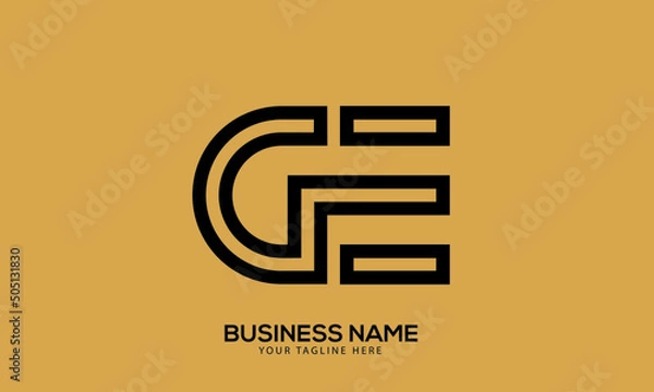 Obraz Alphabet GE or EG minimal creative monogram vector logo template