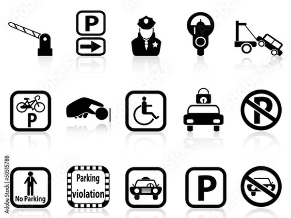 Obraz car parking icons
