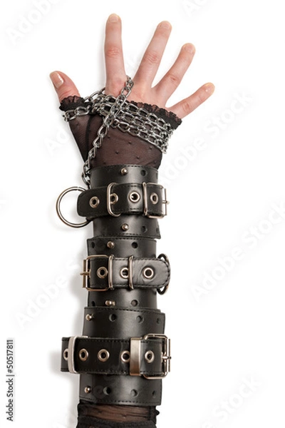 Obraz Hand in Leather Cuffs