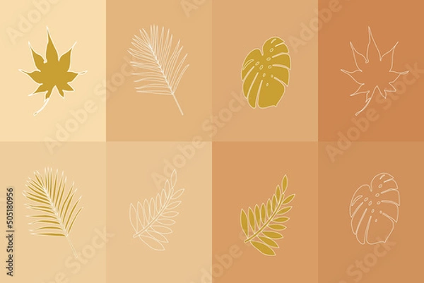 Obraz leaf shape vector nature background soft gradient to needles in brown tones used for decoration and beautiful wallpaper
