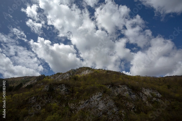 Obraz Cloudy skies over the hill of the Prokletije Mountain