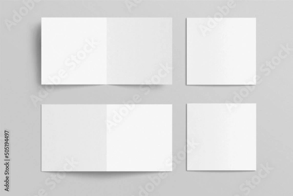 Obraz Square Bifold Brochure or Greeting/ Invitation Card Mockup