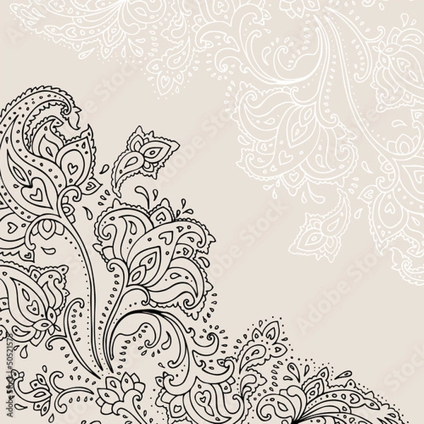 Fototapeta Hand Drawn Paisley ornament.