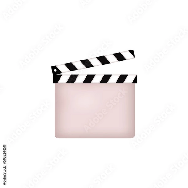 Obraz Realistic 3D clapperboard isolated on white background. Vector illustration.