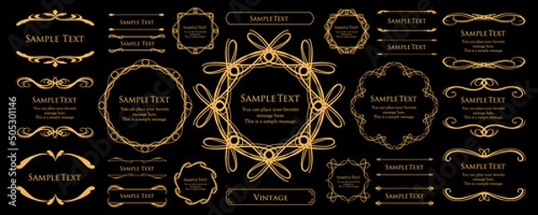 Fototapeta オシャレなフレーム。デザインテンプレート。ゴージャスな額のセット。