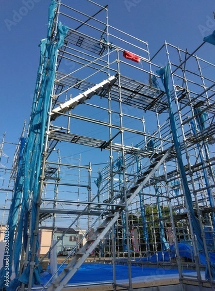 Fototapeta 戸建て住宅の足場