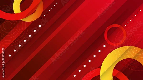 Obraz Red and yellow gradient geometric shape background