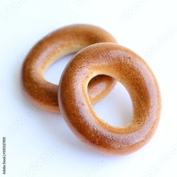 Obraz Sushki isolated on white background. Bread rings.