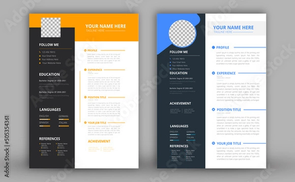Obraz Minimalist cv template