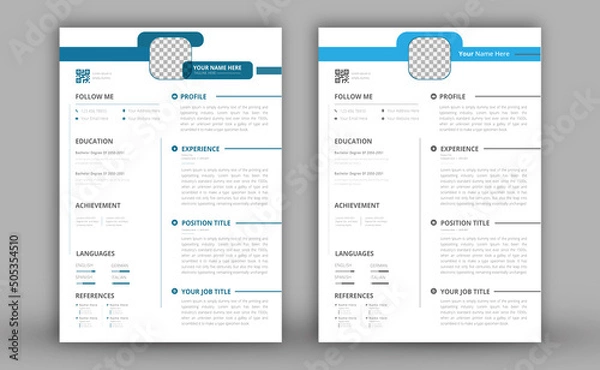 Obraz Minimalist cv template