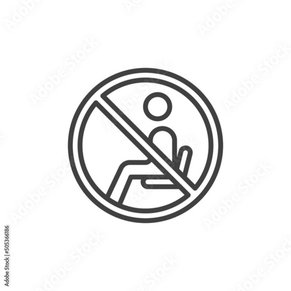Obraz Do not sit sign line icon