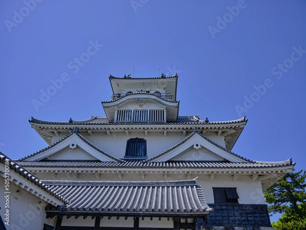 Fototapeta 風景素材　初夏の陽射しに映える長浜城