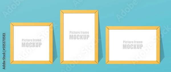 Obraz Picture frame mockup, blank frame for design, 額縁もしくは写真立てのモックアップ
