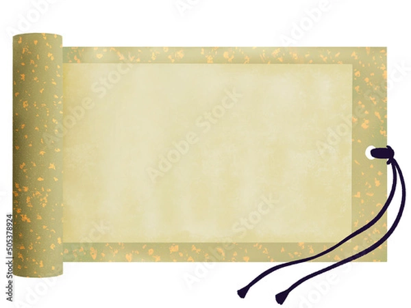 Obraz 見開きの和風の巻物素材