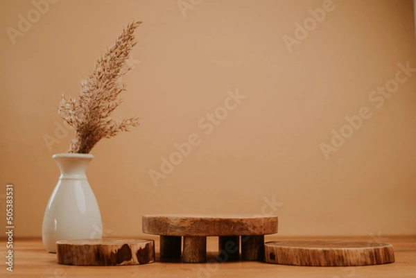 Obraz Podium for your product wit copy space and plant