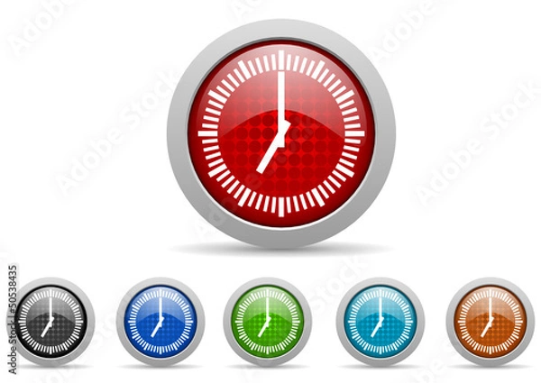 Fototapeta clock vector icon set
