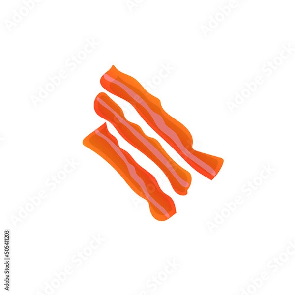 Fototapeta Vector image of delicious bacon