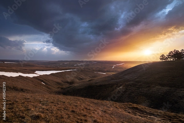 Obraz sunset in the mountains