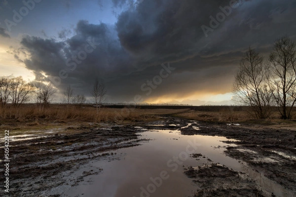 Obraz sunset over the river
