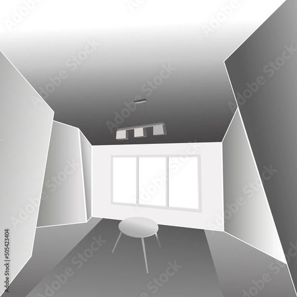 Fototapeta Interior in the perspective of a complex volume