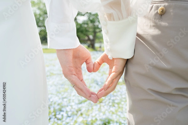 Obraz 結婚素材　ハートの前撮りフォト