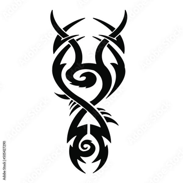 Fototapeta Tattoo pattern on white background