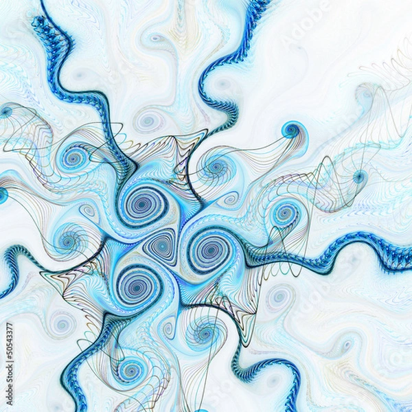 Obraz Water themed gnarly pattern, digital fractal art design