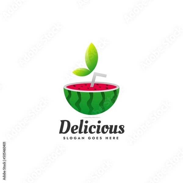 Fototapeta Vector Logo Illustration Delicious Gradient Colorful Style