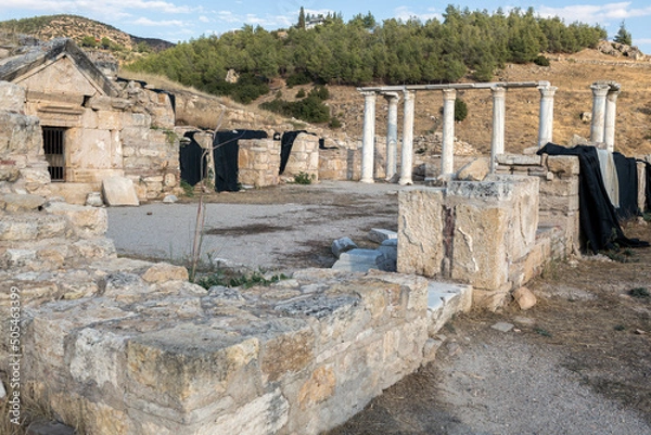 Obraz The ancient Greek city Hierapolis is a tourist attraction, near Pamukkale in Denizli Province in southwestern Turkey.