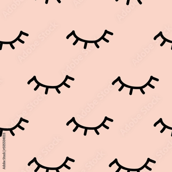Fototapeta Pattern eyes closed eyelashes dream