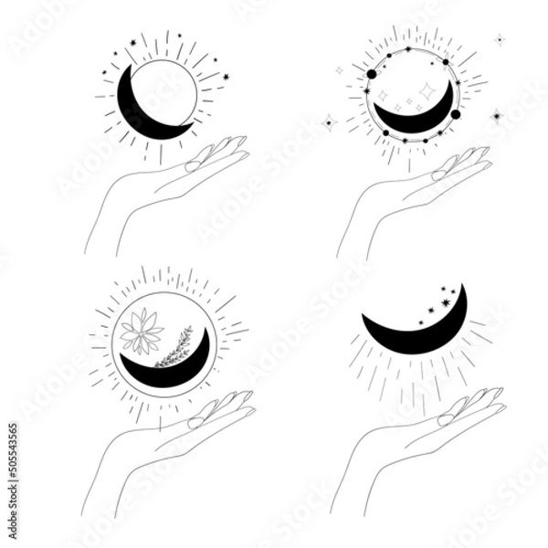 Obraz Hands and moon. 