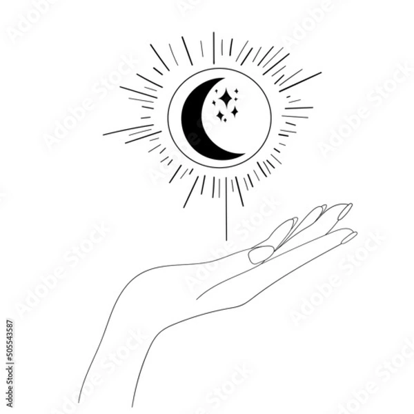 Obraz Hands and moon. 