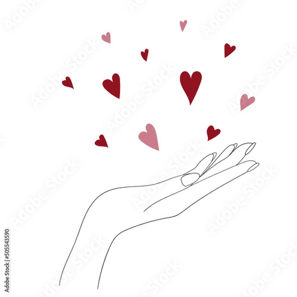 Obraz Hands with hearts. Love.