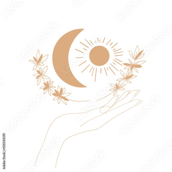 Obraz Hands and moon. 