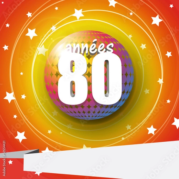 Obraz rok 80 żółty