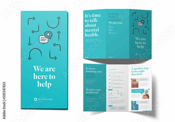 Obraz Modern Green and White Brochure Layout