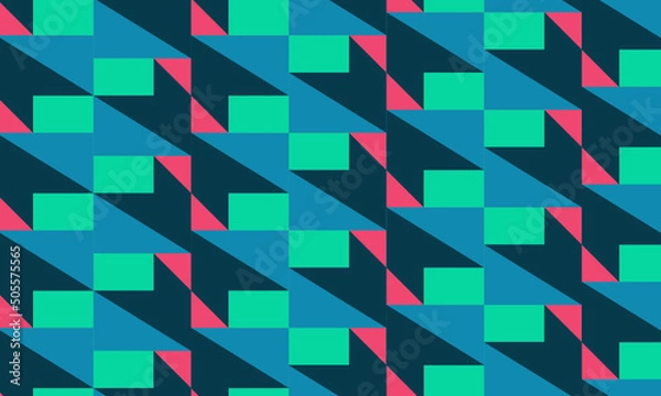 Fototapeta seamless and abstract geometric background pink tosca