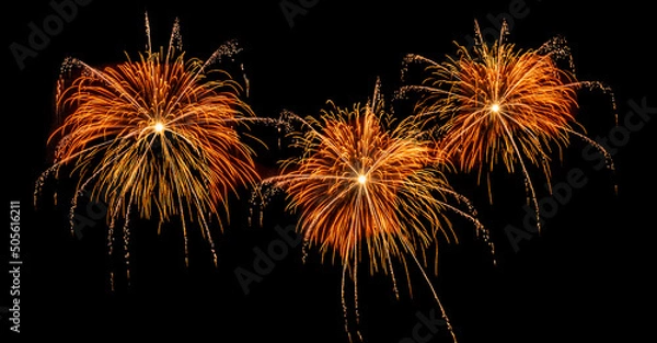 Obraz Three creepy orange spider fireworks