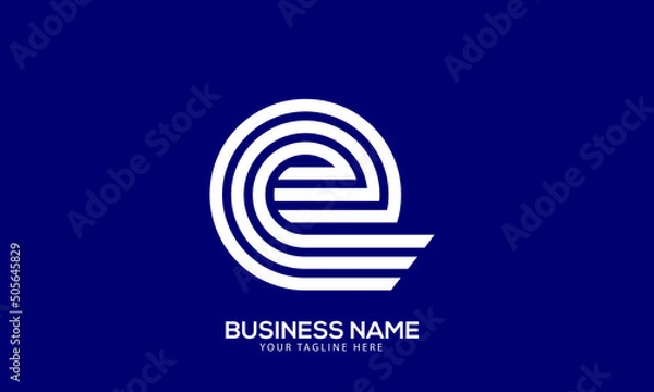 Fototapeta Alphabet E minimal initial monogram vector logo template