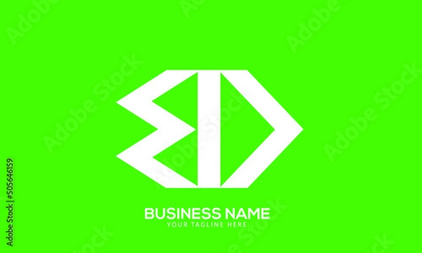 Fototapeta Alphabet ED or DE creative paper cutting edge monogram vector logo template