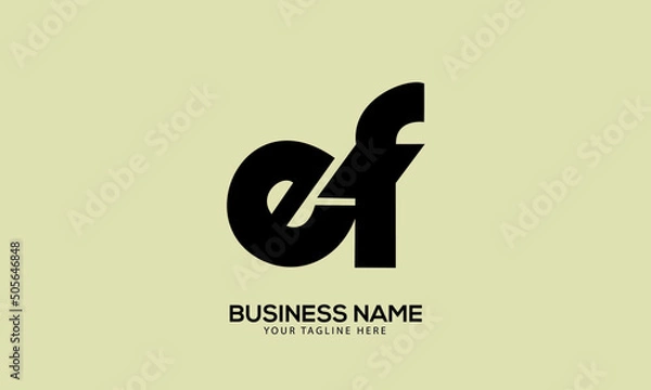 Obraz Alphabet EF or FE cutting edge creative monogram vector logo template