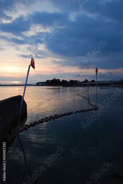 Obraz 夕暮れの湖畔