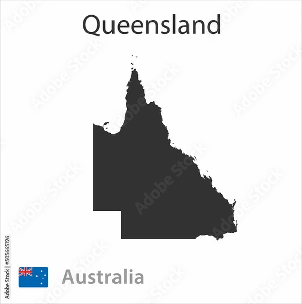 Obraz Map of Queensland. Vector illustration.