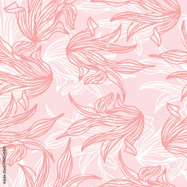 Obraz Seamless pattern of pink leaf