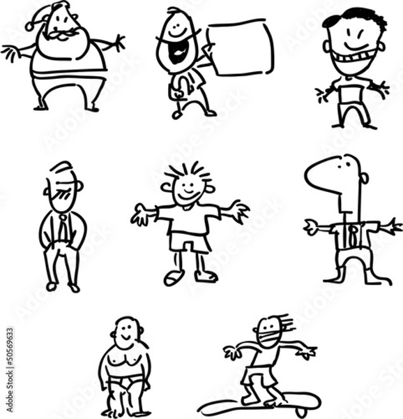 Obraz Cartoon men set