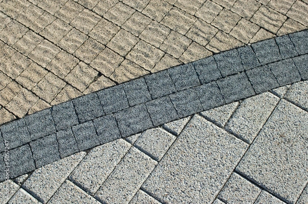 Obraz Three kinds pavement bricks texture